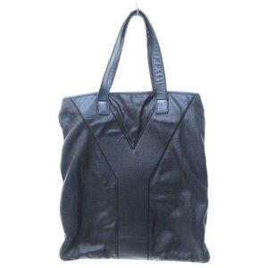 Saint Laurent Yves SAC GRUPPO YCON Tote Bag Handbag Y stitch Leather Black